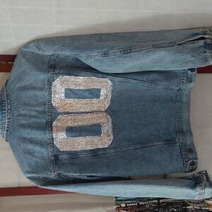 Old Navy Embellished Rhinestone Boyfriend Jean  Jacket sz S